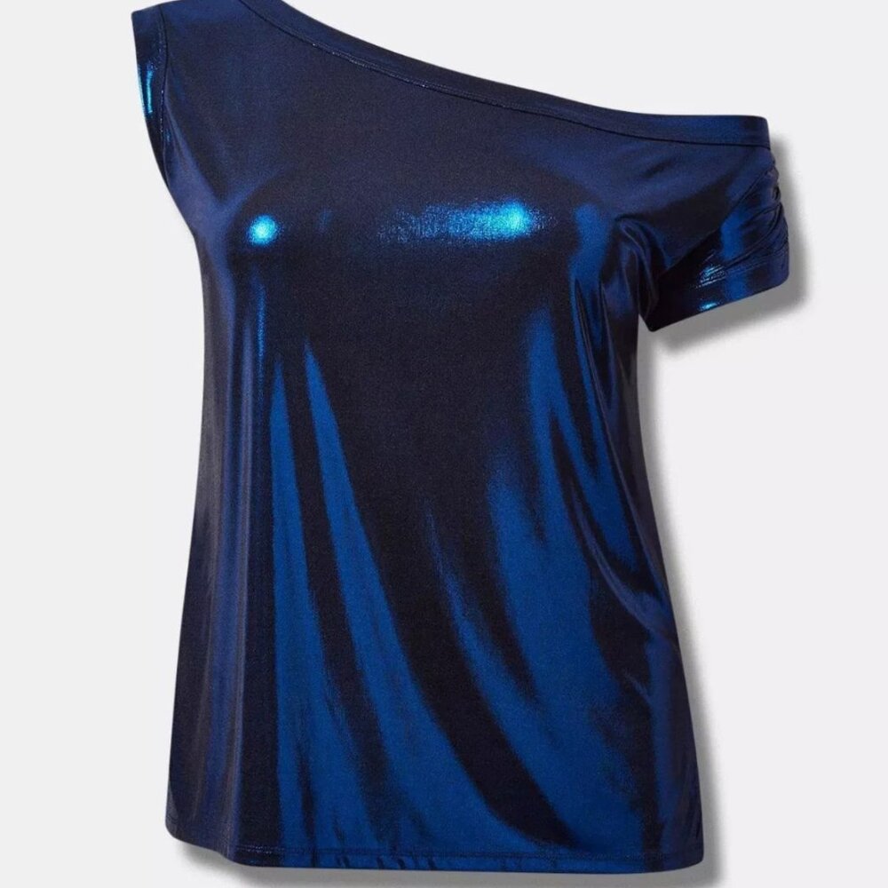 Torrid Liquid Shine Off Shoulder top